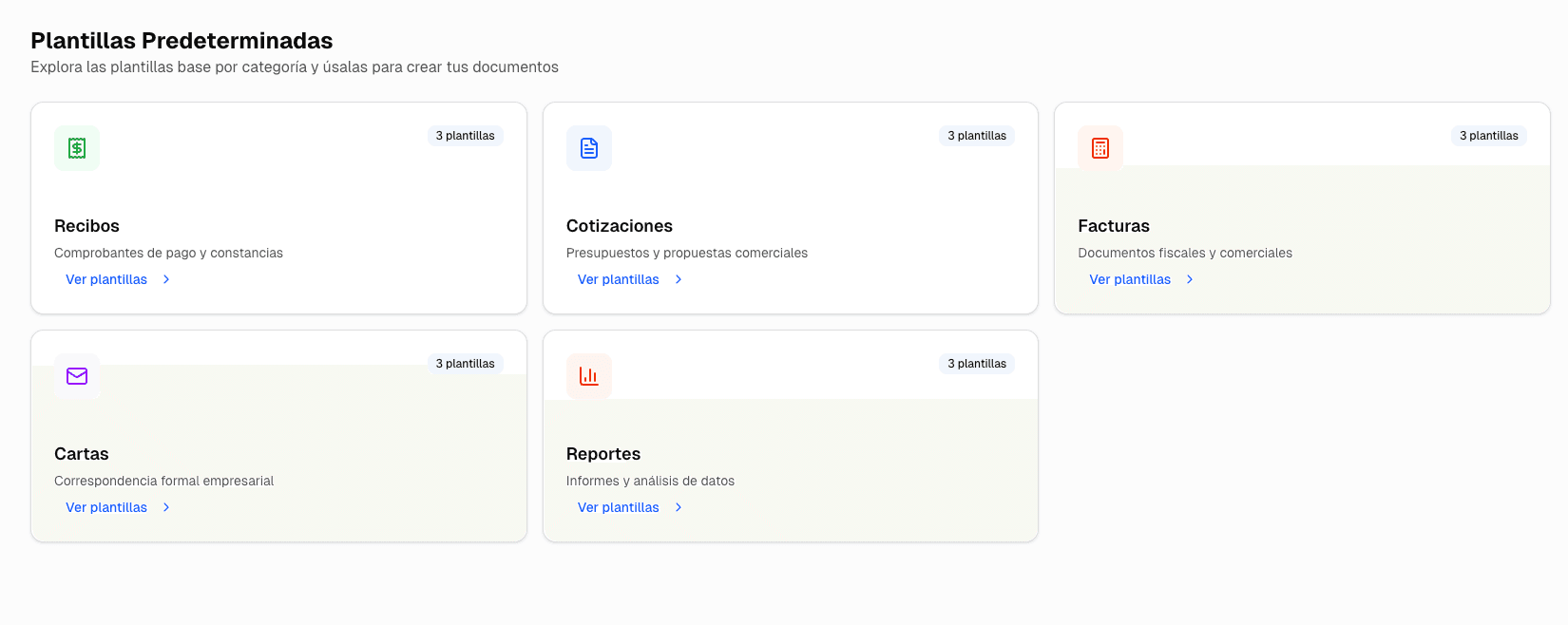 Biblioteca de plantillas de GeneraDocs